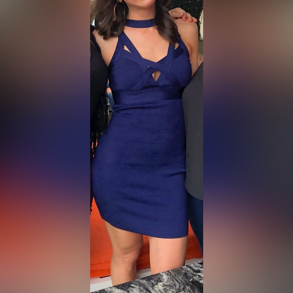 GUESS Navy Bandage Dress